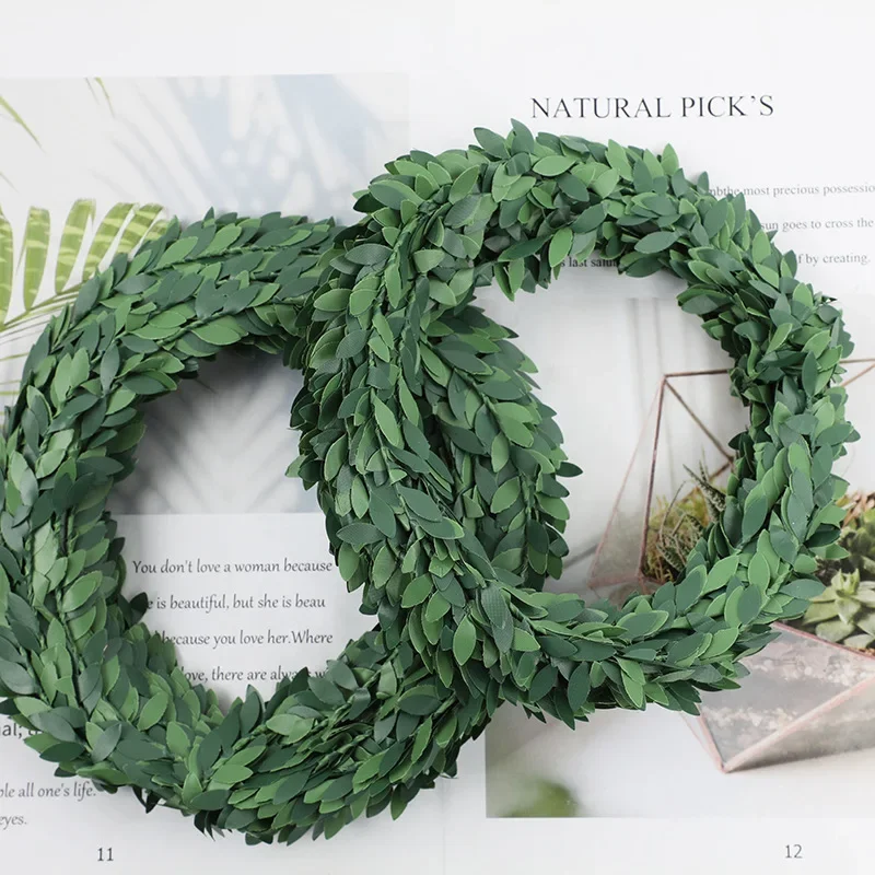 Christmas Wreath Fake - 7 metros fio de ferro folha