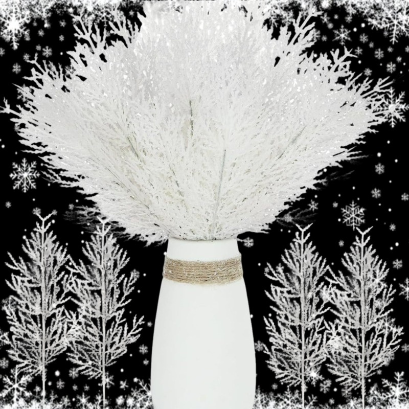 Christmas Wreath Fake - Natal branco artificial pinho agulhas ramos