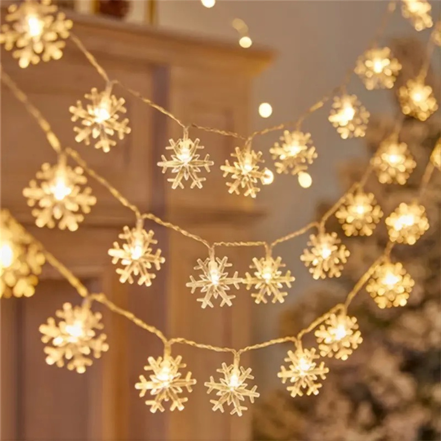Led Fairy String Lights - 10/20/40 led floco de neve corda