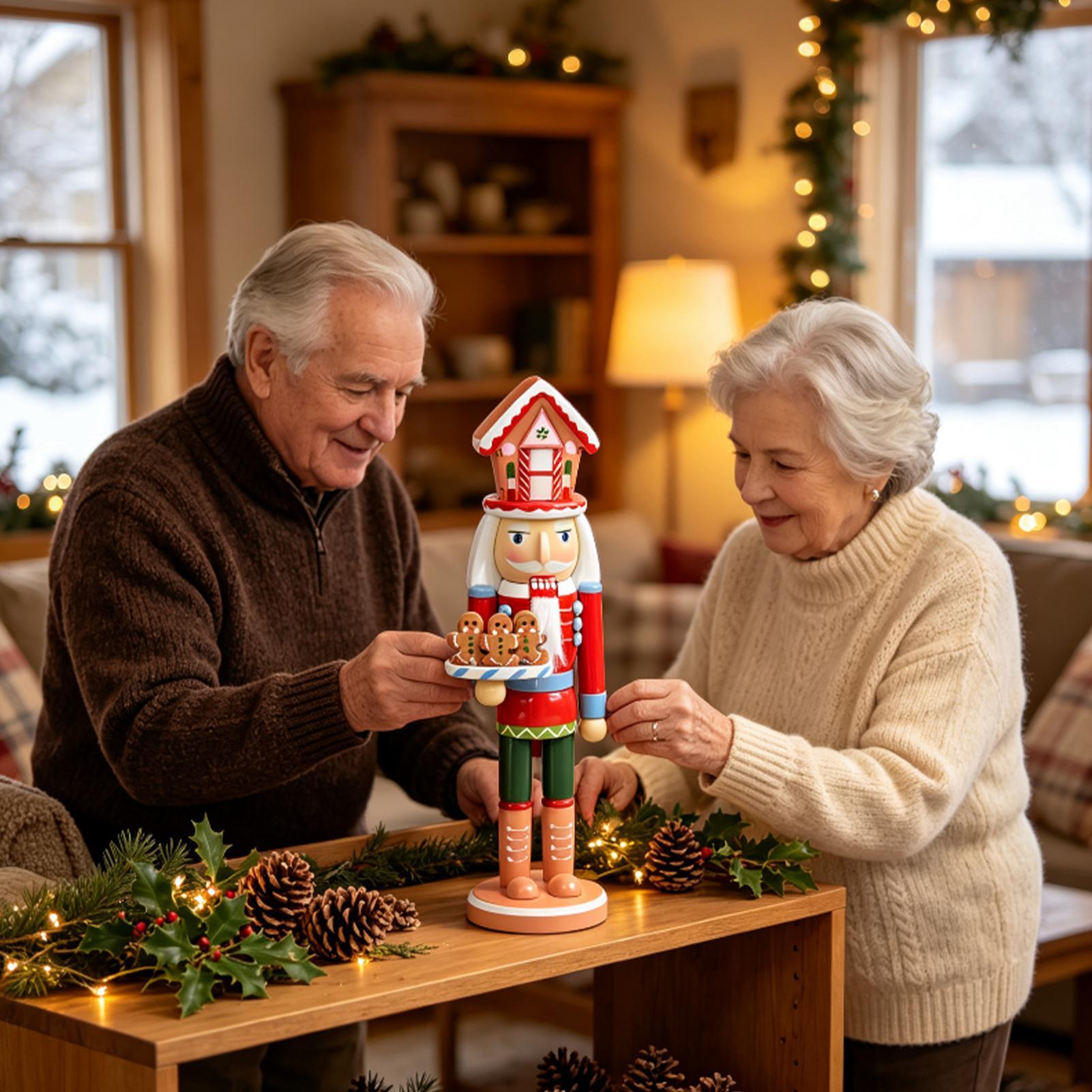 Nutcracker Figurine - Quebra-Nozes de Madeira de 15 Polegadas