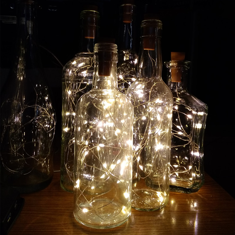 6 pçs 20led garrafa de vinho c - Led Fairy String Lights avaliação e preço