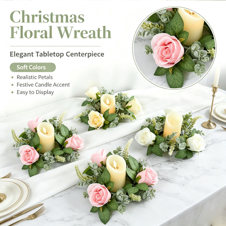 Guirlanda de Rosas Artificiais - Christmas Wreath Fake avaliação e preço
